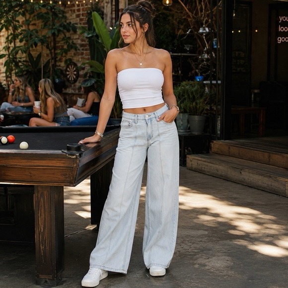 Kensie Denim - Kensie Jeans Women's 8 (29) Wide Leg 90's Revival Skater Minimalist Casual Chic